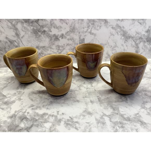 Sango Splash Brown Drip Glaze Coffee Mug - Set of Four - Excellent Condition - Picture 3 of 6